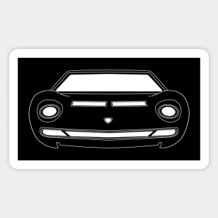 Lamborghini Miura White Outline Magnet